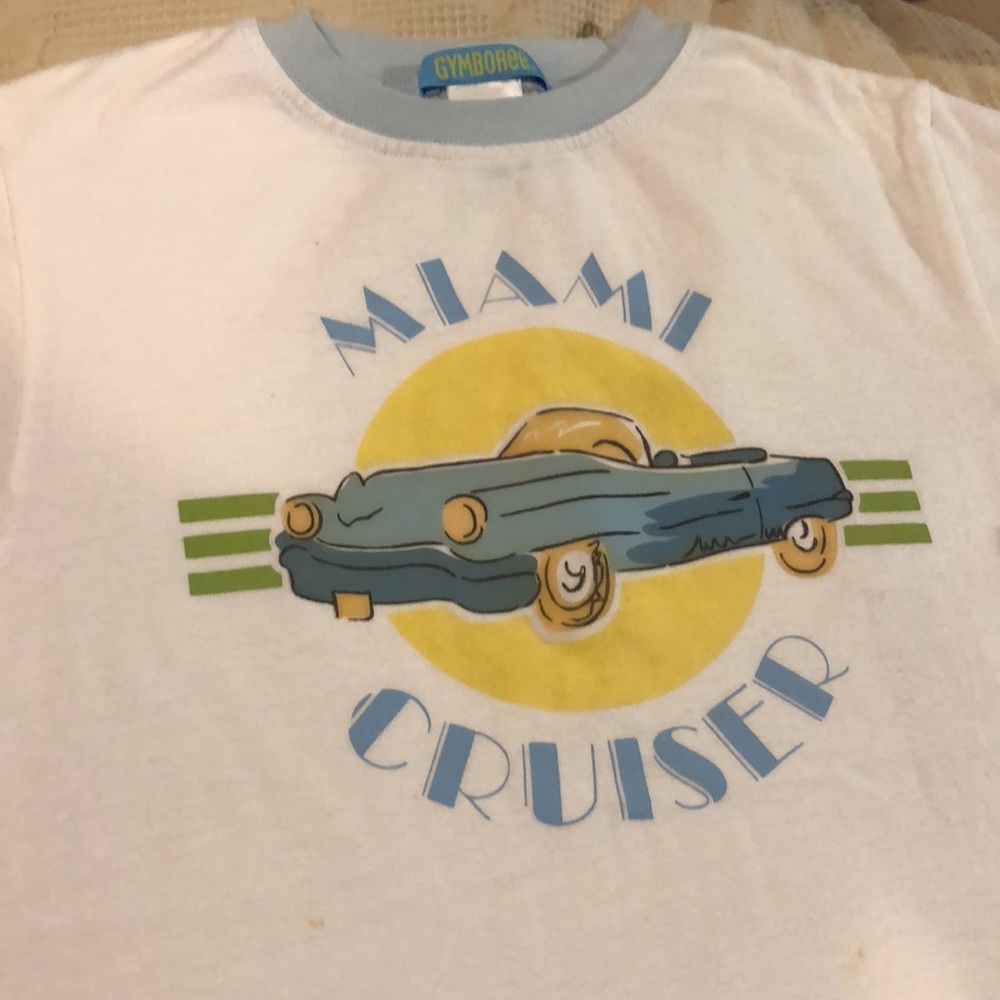 T-shirt Miami Vacation boys new size 7 cotton short sleeves Gymboree-